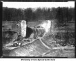 Interurban road cut construction, Iowa City, Iowa, 1920s