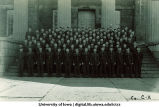 Cadets of Company C-2 on steps of the Old Capitol, The University of Iowa, ca. 1943