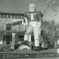 Delta Tau Delta lawn display, ""Crack the Jayhawks"", Homecoming, 1950