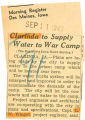 Clarinda to supply water to war camp