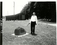 Carroll Rubow at dedication rock, 1968