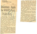 Seventeen apply for WAVES posts