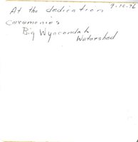 1976 Big Wyacondah Watershed Dedication