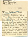 Wave officers will address business girls
