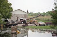 1993 Flood water being piped into the Iowa River