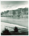 East side of Hillcrest Residence Hall overlooking Iowa River, the University of Iowa, 1960