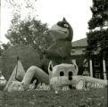 Close-up of Beta Theta Pi lawn display of Let's Skin 'Em Again, 1961