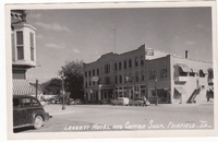 0112 Picture postcard of the Leggett Hotel and coffee shop. 