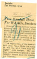 Free Kendall show for WAACs, services