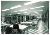 Students studying in Main Library at tables, the University of Iowa, April 1970