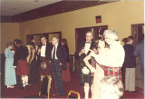 Guests mingling at Scottish Highlander banquet, The University of Iowa, May 1978