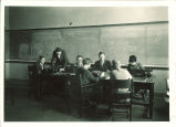 Students with adding machines, The University of Iowa, 1925