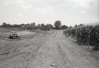 1970s Earthmoving machinery in field