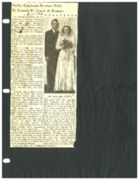 Clipping about the wedding of Shirley Kaufmann and Kenneth W. Lynch, Feb. 5, 1943.