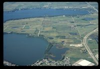 Aerial View of the Wetlands between Center Lake and Lake Okoboji.