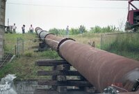1993 Flood water being piped into the Iowa River