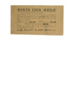 Advertisement for G.M. Elliott & Son in Beaman, Iowa