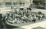Group of children on a playground, The University of Iowa, 1920s