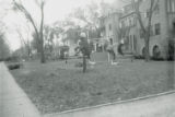 Delta Upsilon Homecoming lawn display, ""Corral KU,"" 1962