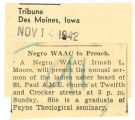 Negro WAAC to preach