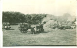 Threshing in the field with steam engine, Iowa, 1900s