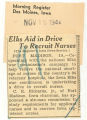 Elks aid in drive to recruit nurses
