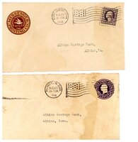1918 post marked envelopes to Albion Bank