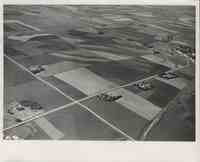 Patchwork of farms on contoured farmland