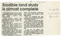 Erodible Land Study Almost Complete