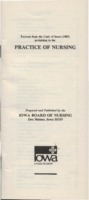 Extracts from the Code of Iowa (1985) pertaining to the Practice of Nursing.