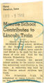 Monroe school contributes to Lincoln train