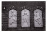 Christian Petersen's ""Three Athletes"" at the front (north) entrance to State Gymnasium