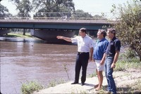 Cherokee County flood committee members meet at the river side to talk about flood control. 