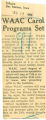 WAAC carol programs set