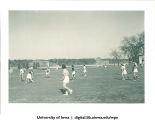 Field hockey near the Iowa River, The University of Iowa, October 23, 1939