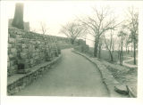 Walkway with stone steps leading to Quadrangle Hall, The University of Iowa, 1920s