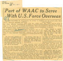 Part of WAAC to serve with U.S. force overseas