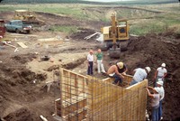 Alfred Parcel structure site during construction.