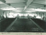 Main Lounge in Iowa Memorial Union set up for orchestra concert, the University of Iowa, April 1957