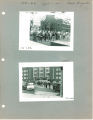 Human chain moving books from Reserve Library in Old Armory to new library, the University of Iowa, 1951