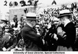 President Walter A. Jessup conversing with military official during Governor's Day ceremony, The University of Iowa, 1933