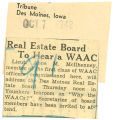 Real estate board to hear a WAAC