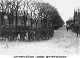 Closing parade, approach of colors, The University of Iowa, 1918