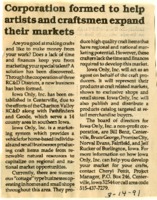 Corporation Formed To Help Artists And Craftsmen Expand Market