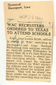 WAC recruiters ordered to Texas to atttend schools