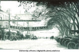 Clinton St. during Homecoming, The University of Iowa, 1920?