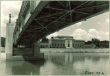 Art Building seen from under Iowa Memorial Union pedestrian bridge, the University of Iowa, August 1939