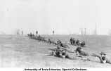 Cadets on outdoor rifle range, The University of Iowa, 1914