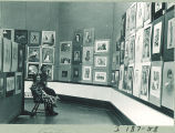 Viewing art exhibited in the Art Building, the University of Iowa, 1936