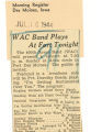 WAC band plays at fort tonight